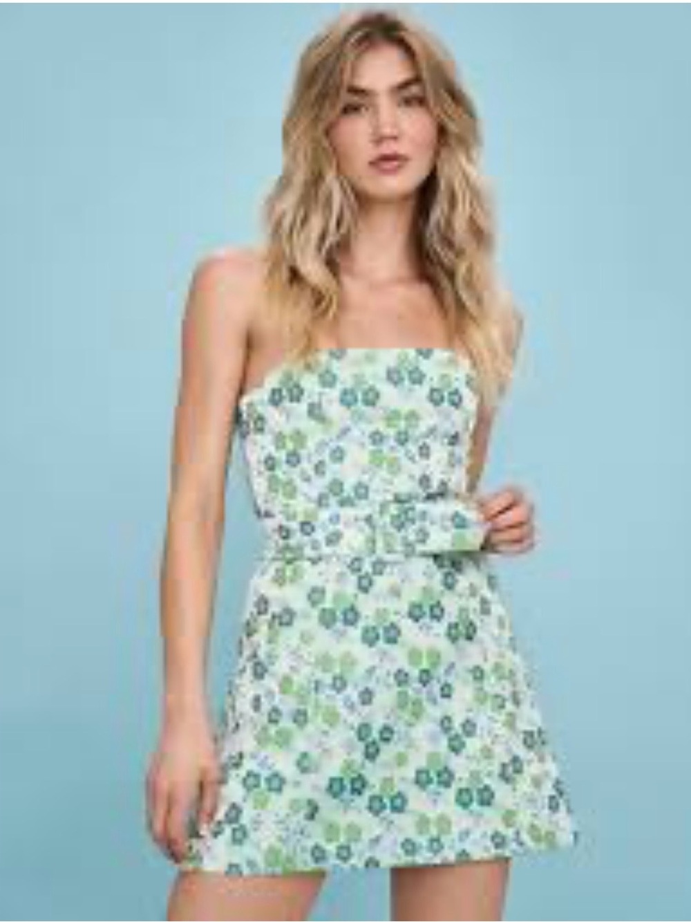 Amanda Uprichard Faye Dress XS Floral Brocade Mint NWOT